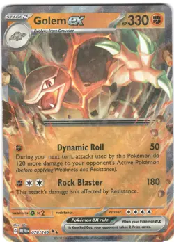 Golem ex 076/165 Double Rare 151 NM Pokemon - Image 1