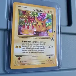 Pokemon TCG Holo Pikachu Card 24 - Birthday Celebrations - pack pull to sleeve! - Image 1