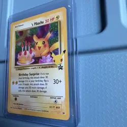 Pokemon TCG Holo Pikachu Card 24 - Birthday Celebrations - pack pull to sleeve! - Image 3