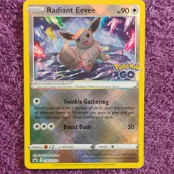 Pokemon Radiant Eevee SWSH230 Pokemon GO Promo Holo 90 HP 2022 - Image 1