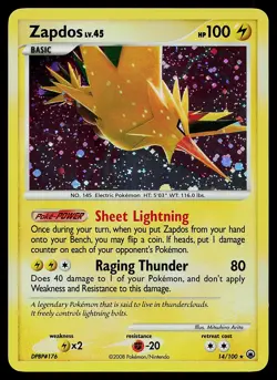 Pokemon Card - Zapdos Majestic Dawn 14/100 Holo Rare Holo - Image 1