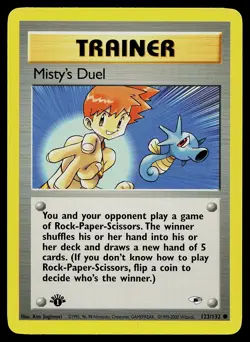 Pokemon Card - Misty's Duel 1st Edition Gym Heroes 123/132 Common - Image 1