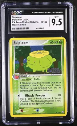 CGC 9.5 Skiploom EX Team Rocket Returns 49/109 Reverse Holo Stamped Pokemon Card - Image 1