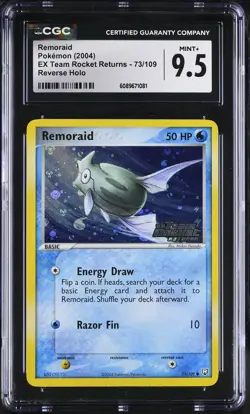 CGC 9.5 Remoraid EX Team Rocket Returns 73/109 Reverse Holo Stamped Pokemon Card - Image 1