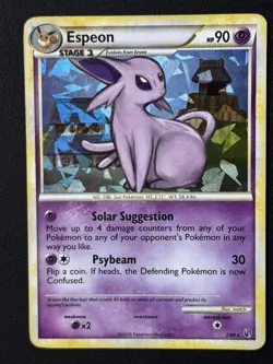 *VINTAGE* Pokemon TCG Espeon 2/90 HGSS Undaunted Cracked Ice Holo Rare - Image 2