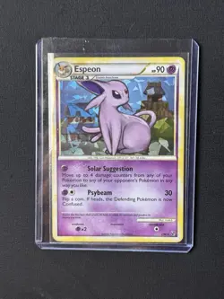*VINTAGE* Pokemon TCG Espeon 2/90 HGSS Undaunted Cracked Ice Holo Rare - Image 4