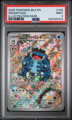 2025 Pokemon BLK EN-Black Bolt Seismitoad Holo Fa Illustration Rare PSA 9 #105 - Image 1
