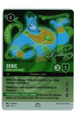 Disney 100 Lorcana Genie Powers Unleashed! Rise of the Floodborn Promo 20/P1 NM - Image 1