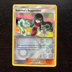 Sabrina's Suggestion 65/68 Pokemon Hidden Fates SM Reverse Holo Uncommon Card NM - Image 1