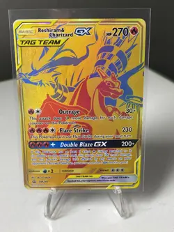 Pokemon TCG Reshiram & Charizard GX SM247 Tag Team Promo Card NM Condition - Image 1
