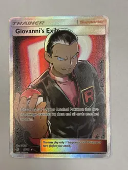 Pokemon TCG Giovanni's Exile Trainer Full Art Ultra Rare Card 67/68 Hidden Fates - Image 1