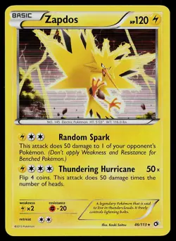 Pokemon Card - Zapdos Legendary Treasures 46/113 Holo Rare - Image 1