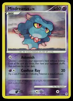 Pokemon Card - Misdreavus Diamond and Pearl 91/130 Common Reverse Holo - Image 1
