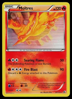 Pokemon Card - Moltres Legendary Treasures 22/113 Holo Rare - Image 1