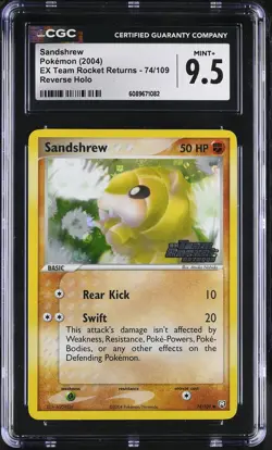 CGC 9.5 Sandshrew Team Rocket Returns 74/109 Reverse Holo Stamped Pokemon Card - Image 1
