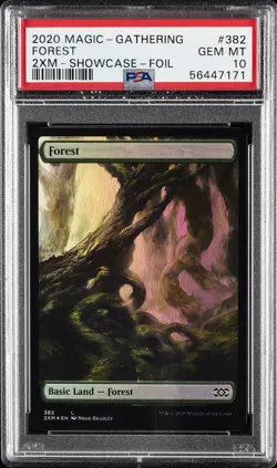 2020 MTG DOUBLE MASTERS SC-FOIL #382 FOREST PSA 10 - Image 1