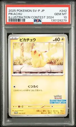 PSA 10 Pikachu 242/SV-P Pokemon Illustration Contest 2024 Promo Card Japanese - Image 1