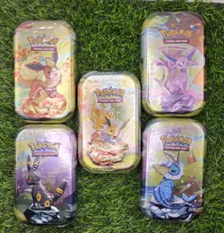 Pokemon TCG prismatic Evolutions Tin Set of 5 Jolteon Espeon Umbreon Vaporeon - Image 1