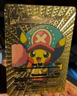 Pikachu Chopper Gold Foil One Piece Cosplay Pokemon Card Doujin 2023 READ - Image 1