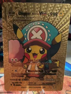 Pikachu Chopper Gold Foil One Piece Cosplay Pokemon Card Doujin 2023 READ - Image 3