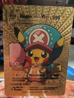 Pikachu Chopper Gold Foil One Piece Cosplay Pokemon Card Doujin 2023 READ - Image 4