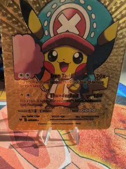 Pikachu Chopper Gold Foil One Piece Cosplay Pokemon Card Doujin 2023 READ - Image 5