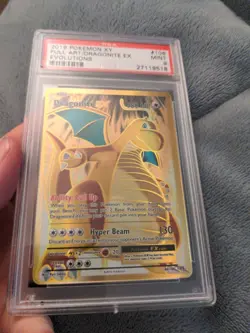 PSA 9 MINT 2016 Pokemon Evolutions Dragonite EX Full Art Holo Ultra Rare #106 - Image 3