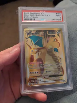 PSA 9 MINT 2016 Pokemon Evolutions Dragonite EX Full Art Holo Ultra Rare #106 - Image 5