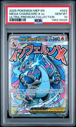 Pokemon TCG Mega Charizard X ex 023 Mega Evolution Promo - PSA 10 Gem Mint - Image 1