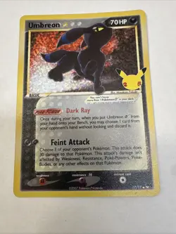 Pokemon Celebrations Umbreon Gold Star 17/17 Classic Collections Holo Rare - Image 1