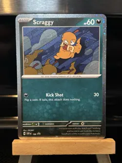 Pokemon TCG - Scraggy 186 - Black Star Promo - NM (SWIRL ACTION) - Image 1