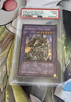 2009 Yu-Gi-Ho! PSA 9 MINT Elemental Hero Gaia ANPR-EN099 1st Edition Yugioh - Image 1