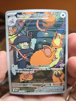 Pokemon TCG Team Rockets Raticate Illustration Card 202/182 Destined Rivals - Image 1