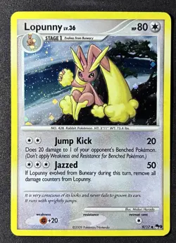 Pokemon Lopunny 9/17 POP Series 9 Holo Uncommon Card 2009 English - Image 1