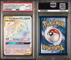 Pokemon Gengar & Mimikyu GX 186/181 PSa 10 Secret Rainbow Rare Card - Image 1