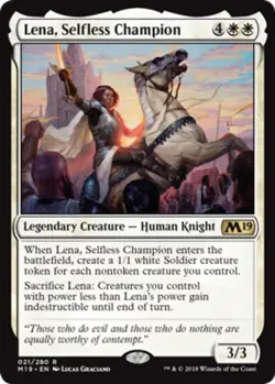 MTG Lena, Selfless Champion - Foil, Core Set 2019, Lightly Played, English - Image 1