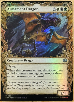 LIMITED EDITION Tarkir Dragonstorm MtG Armament Dragon Unplayed NM SHOWCASE FOIL - Image 1