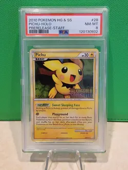 Pokemon TCG Pichu - (Prerelease) [Staff] 28/123 Nintendo Holo PSA 8 - Image 1