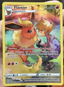 Pokemon Flareon TG01/TG30 Brilliant Stars Trainer Gallery Ultra Rare Holo - Image 1