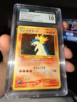 Typhlosion Pokemon Neo Premium File Japanese Holo No. 157 CGC 10 Gem Mint 1999 - Image 1