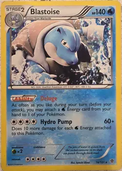Pokemon Blastoise 16/101 Boundaries Crossed Holo Rare Stage 2 140 HP 2012 - Image 1