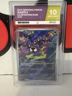 Pokemon TCG Gastly 177/162 Temporal Forces Illustration Rare Ace 10 Gem Mint - Image 1