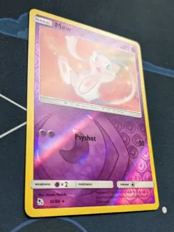 Mew 32/68 Reverse Holo Pokemon Card Pokemon Trading Card Game Hidden Fates NM - Image 5