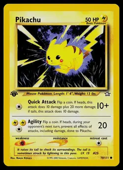 Pokemon Card - Pikachu 1st Edition Neo Genesis 70/111 Common - Image 1