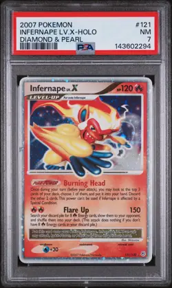2007 Pokemon Diamond & Pearl #121 Infernape Lv.X-Holo Diamond & Pearl PSA 7 - Image 1