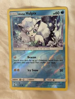 Alolan Vulpix 21/145 Reverse Holo Guardians Rising Common Pokemon Card - Image 3