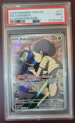 PSA 9 MINT POKEMON EN-TWILIGHT MASQUERADE ILLUSTRATION RARE POLTCHAGEIST #171 - Image 1