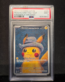 Pokemon Pikachu/Grey Felt Hat Van Gogh SVP-En Black Star Promo MINT PSA 9 - Image 1