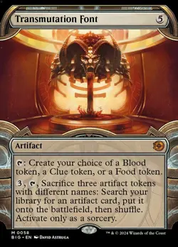 Near Mint, English - 1 x MTG Transmutation Font - Foil - Showcase Outlaws of Thu - Image 1