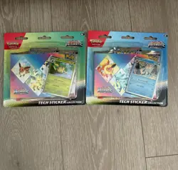 New & Sealed! Set of 2 Pokemon TCG Prismatic Evolutions Tech Sticker Collection - Image 1